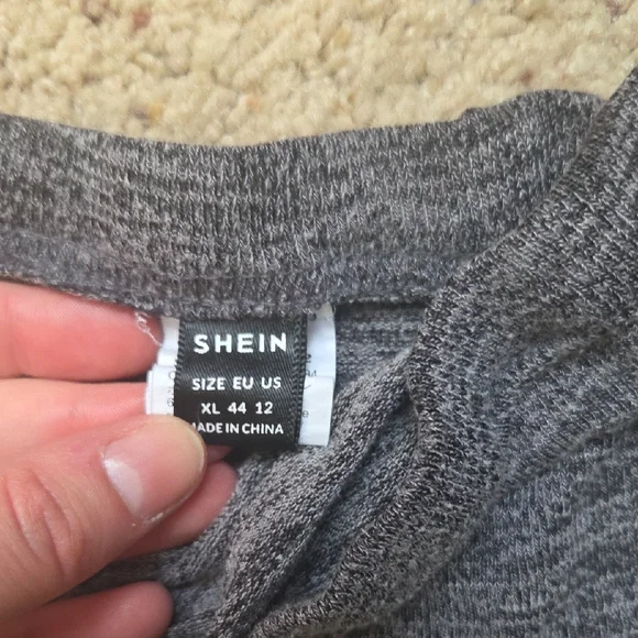 SHEIN Gray Wide Leg Drawstring  Waist Maternity Pants - Picture 2 of 5